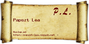 Papszt Lea névjegykártya